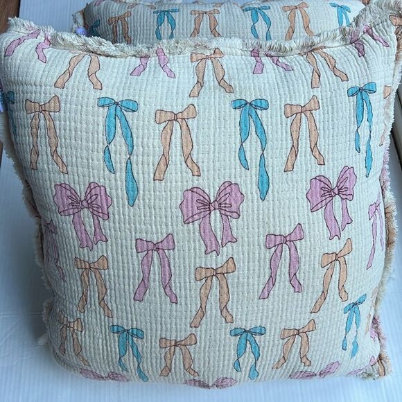 Style Happy Pastel Bows Throw Pillow - Picture 9 of 10